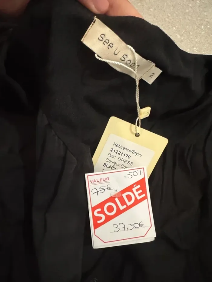 Longue robe noire See u Soon, taille 2 (36), neuve - photo numéro 3