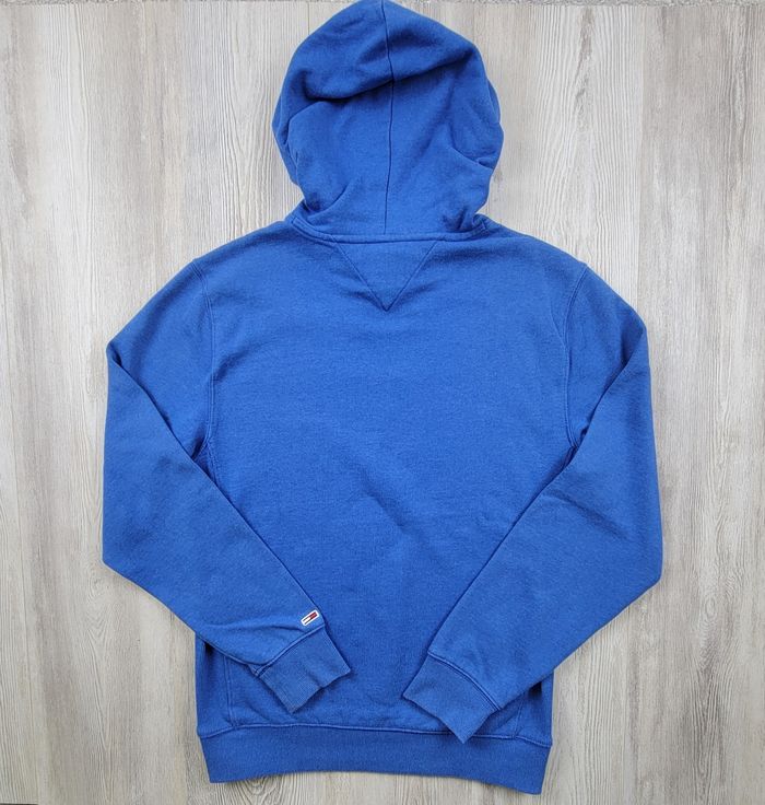 Sweat à capuche Tommy Jeans bleu – Logo TJ – Taille S/M - photo numéro 6