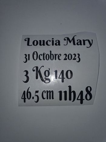 Planche naissance personnalisé