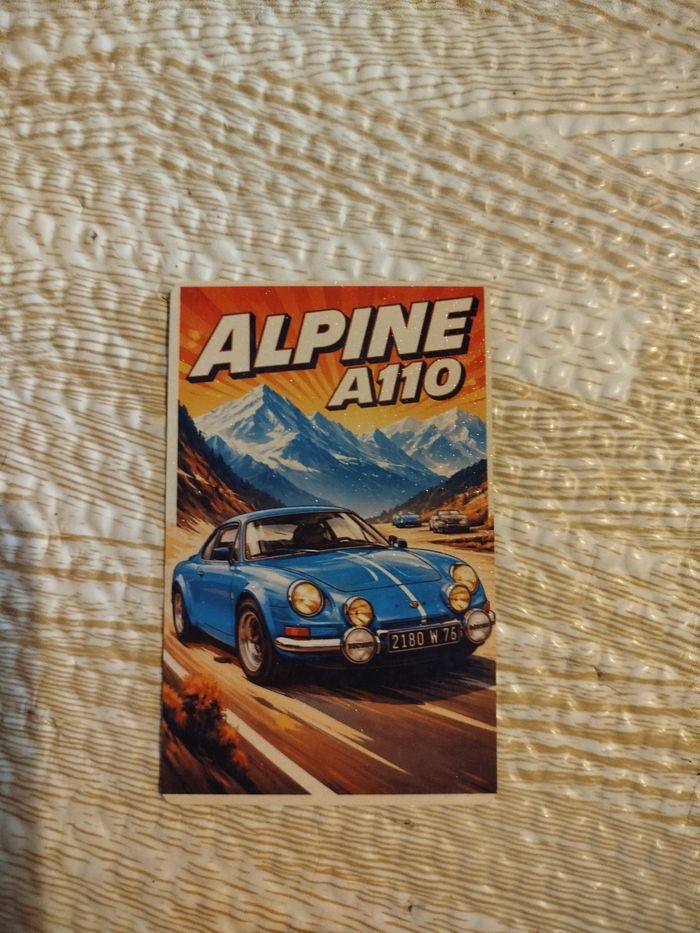 Plaque publicitaire motif alpine A110 neuf - photo numéro 3