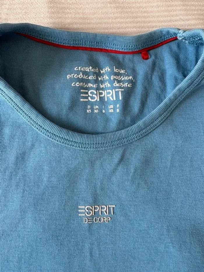 T-shirt bleu Esprit – taille S - photo numéro 3