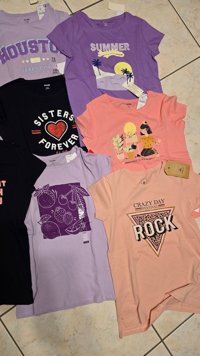 (Tous Neufs non portés) 🏷🥰🤩🩷 superbe lot Tee-shirts MC 12 ans fille 🥰🤩🩷 - photo numéro 3