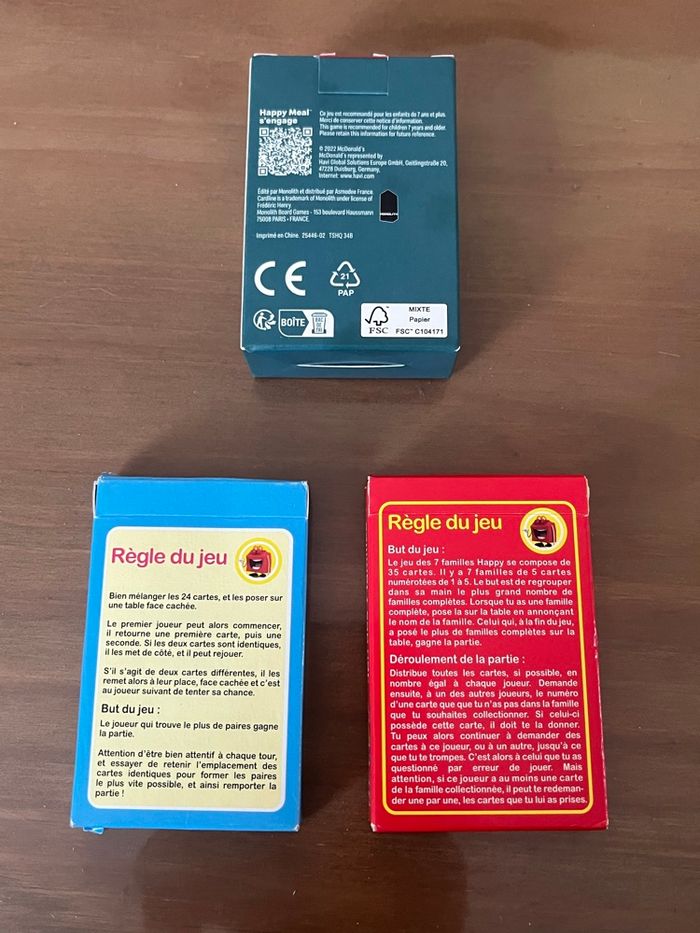 3 jeux de cartes Mc Do NEUFS - photo numéro 2