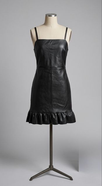 Jennyfer - Robe courte similicuir à volants - Taille S - Noir