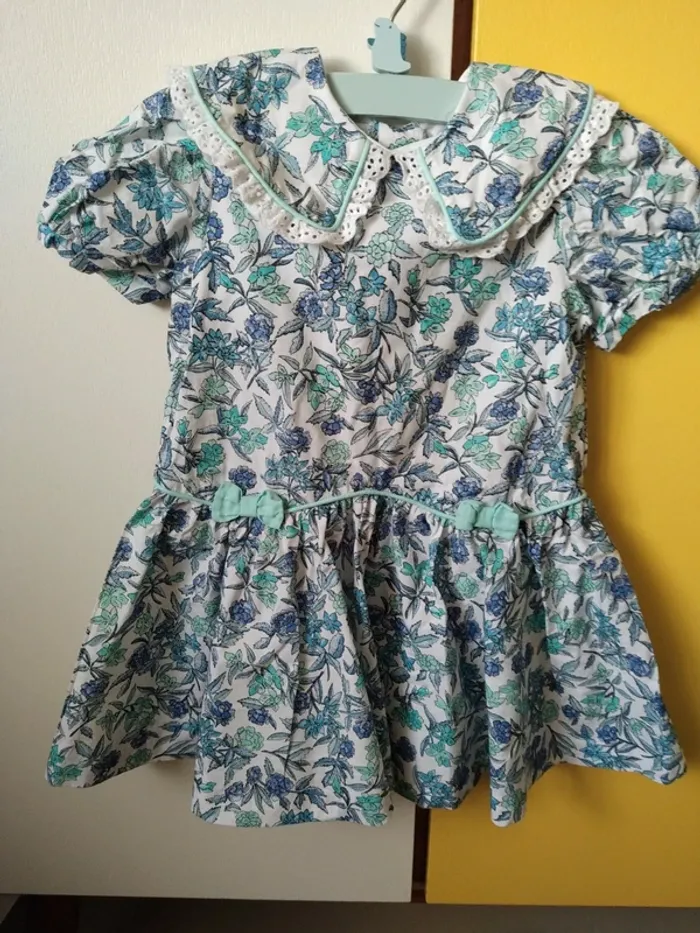Robe dress vintage fleurs flower baby girl country cottage