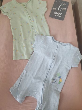 Lot de 2 combinaisons 3 6 mois