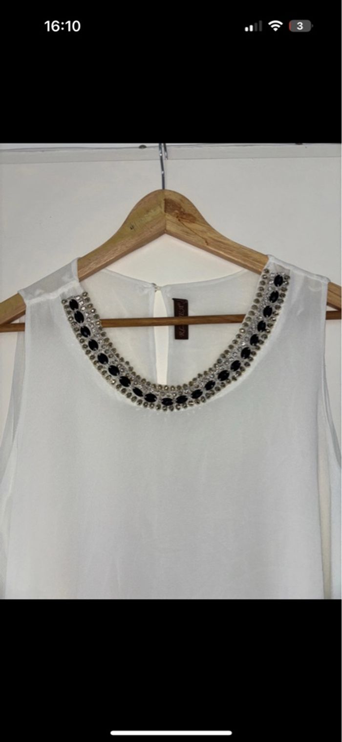 Top long évasé blanc - photo numéro 2