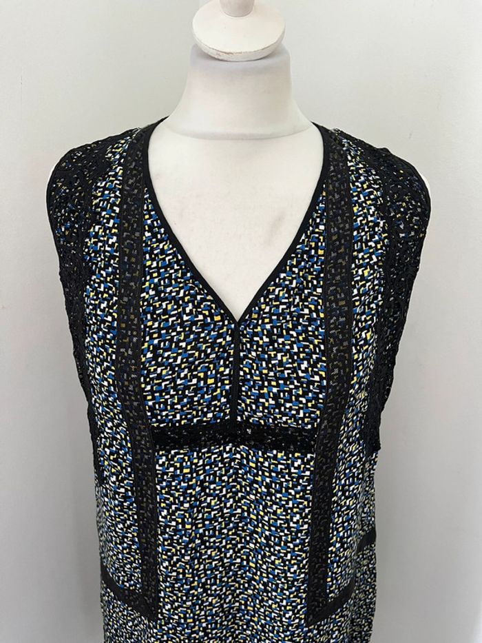 Robe à motif et dentelle noire Sandro S - photo numéro 3