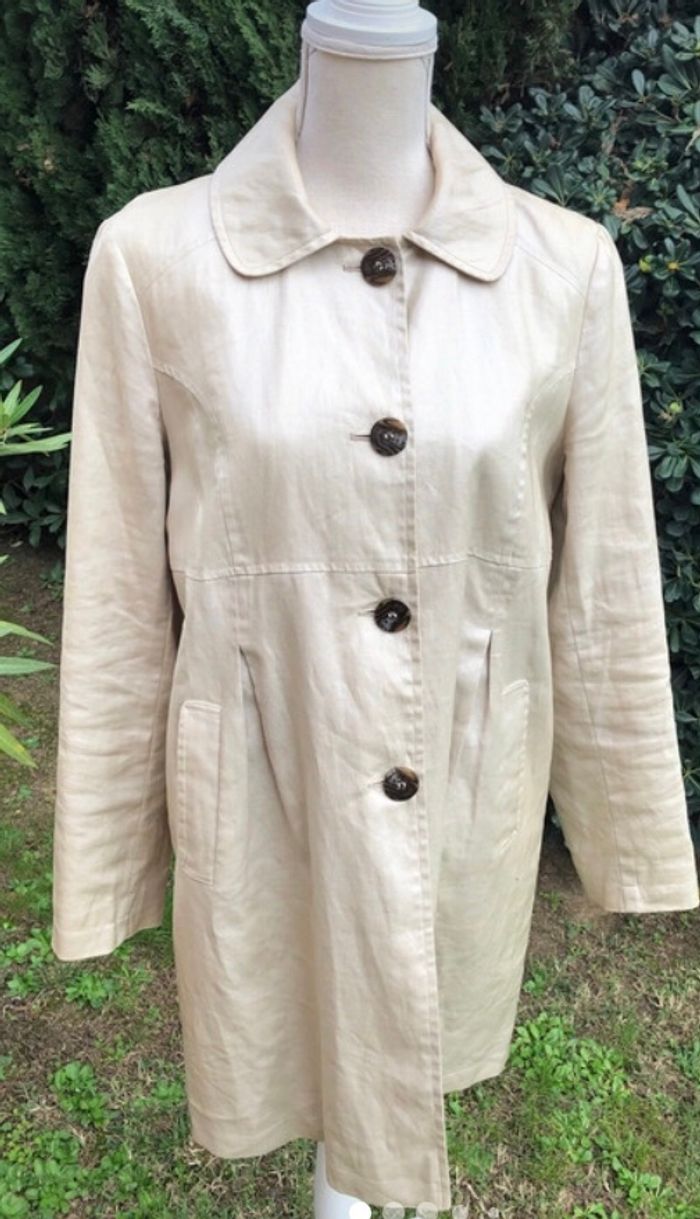 Joli trench beige satinée
