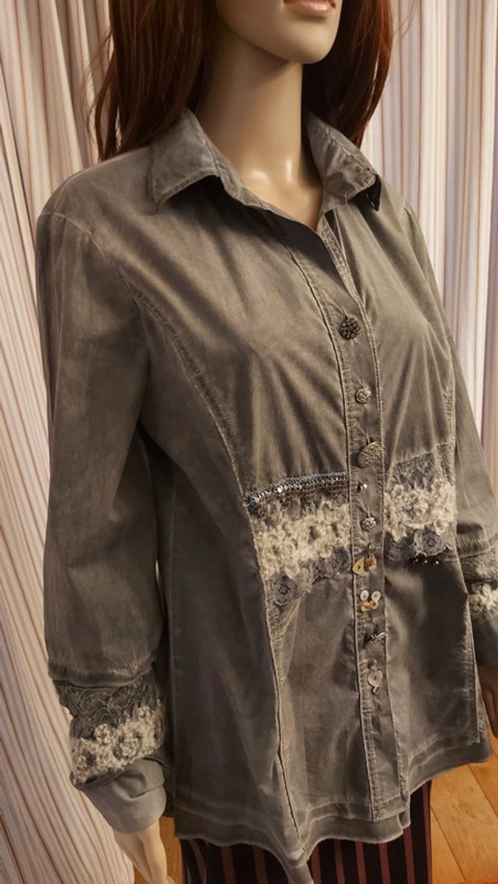 Chemise  chic gris Bottega t L - photo numéro 9