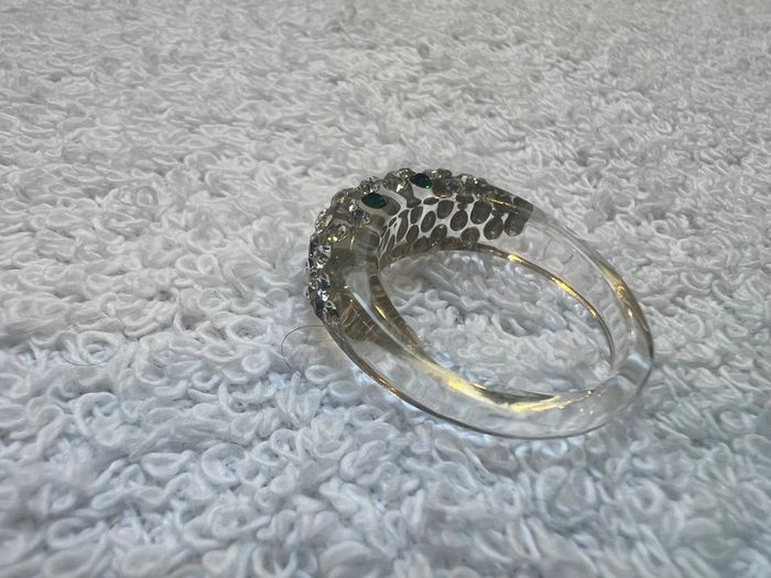 Bague en cristal cristaluna mona acrylique transparent swarkovski neuf 100 303 g3 - photo numéro 4