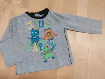 Pull fin bébé 18 mois gris robots