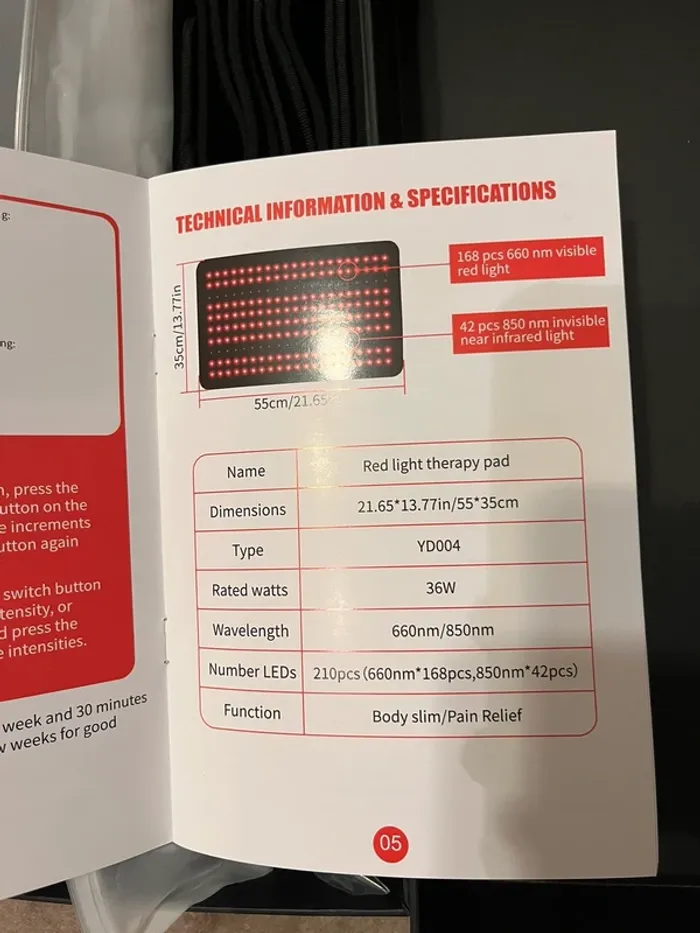 Tapis lumière rouge led récupération musculaire, yoga