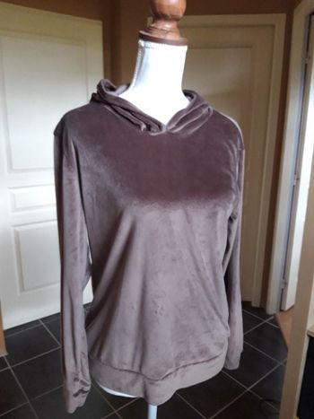 Pull sweat à capuche d'intérieur homewear taille S/M chocolat