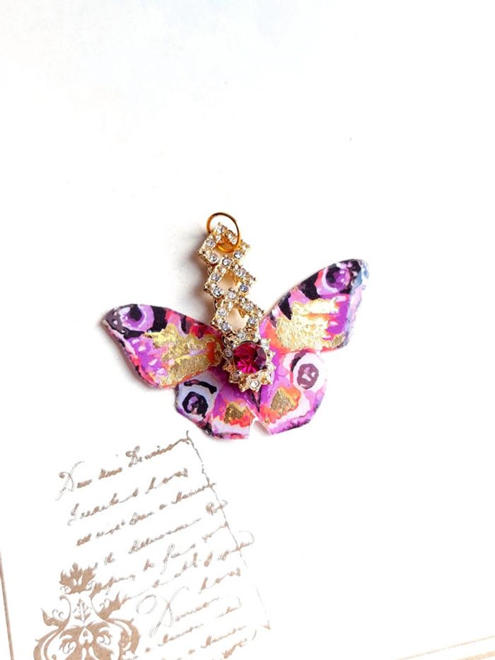 Magnifique pendentif papillon avec strass - photo numéro 6