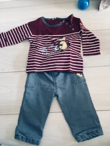 Ensemble pantalon + t-shirt manches longues 12 mois Sergent major