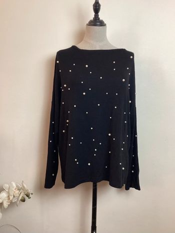Pull noir avec perles Amisu 36