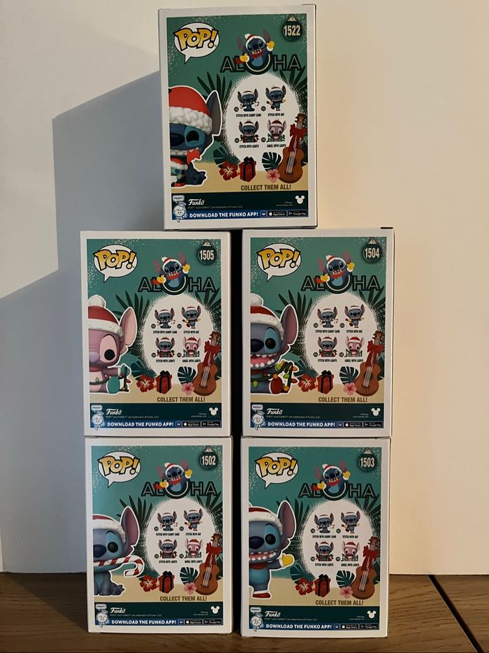 Lot 5 figurines Funko Pop Stitch édition Noël - photo numéro 3