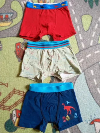 Lot 3 boxers theme dinosaures taille 110-116, 5ans