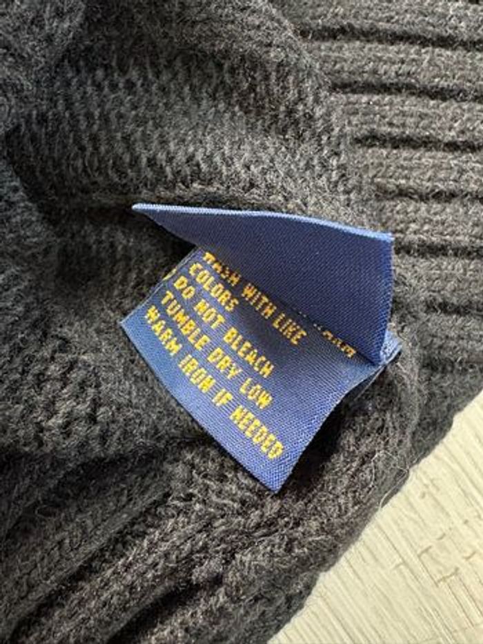 Torsadé Half zip demi zip Ralph Lauren col rond | Taille M hommes | Noir avec logo rouge - photo numéro 8