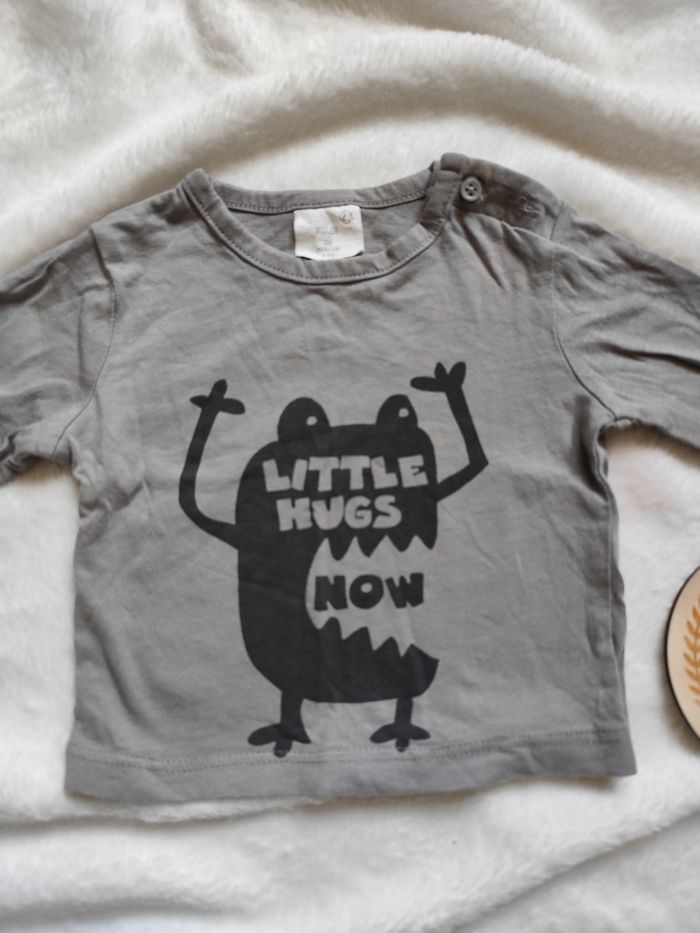 T-shirt à manches longues, gris, Kiabi, 3 mois 🌷 - photo numéro 2