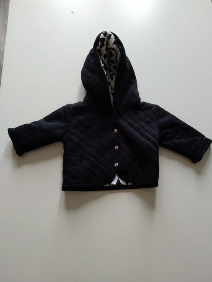 gilet noir à capuche 1 mois garcon mixte fille