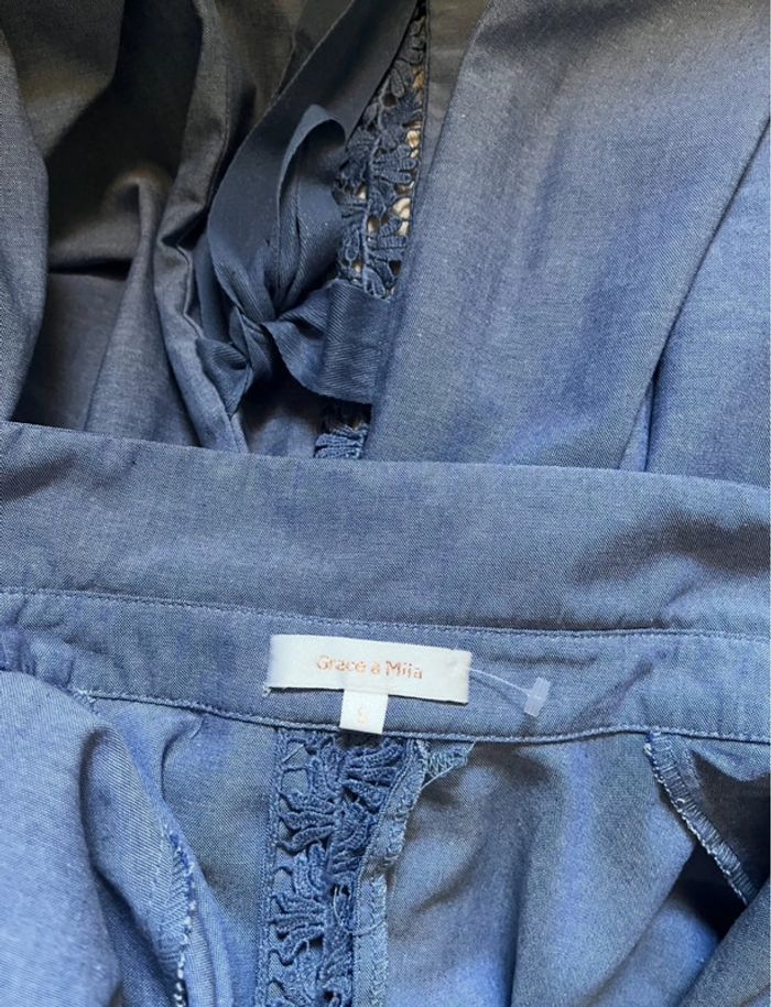 Chemise bleu jean Grace & Mila 36 S - photo numéro 5