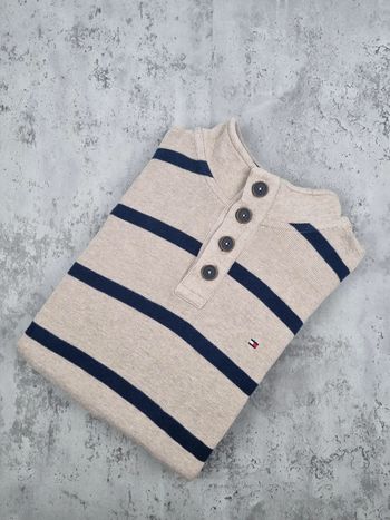 Pull rayé col montant boutonné Tommy Hilfiger XXL Hommes