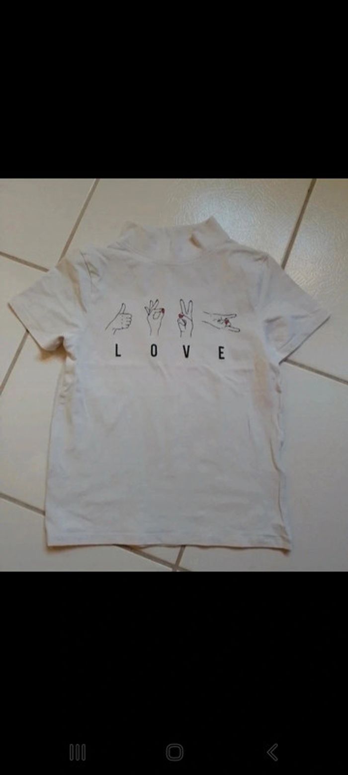 T-shirt blanche Love Gemo