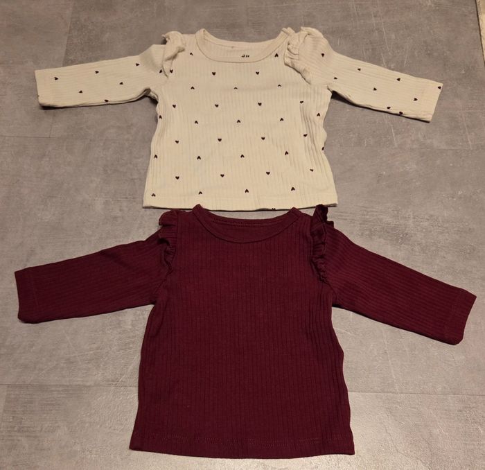 Lot de 2 t-shirt ML h&m 56cm