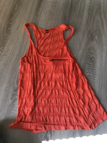 Débardeur rayé orange