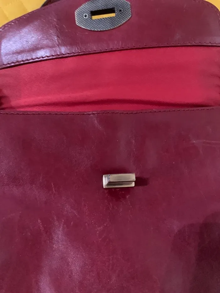 Sac à main Muska cuir bordeaux - photo numéro 6