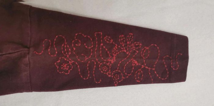 Tee-shirt 👣 manches longues,  bordeaux, du pareil  au même,  3mois/60cm - photo numéro 4