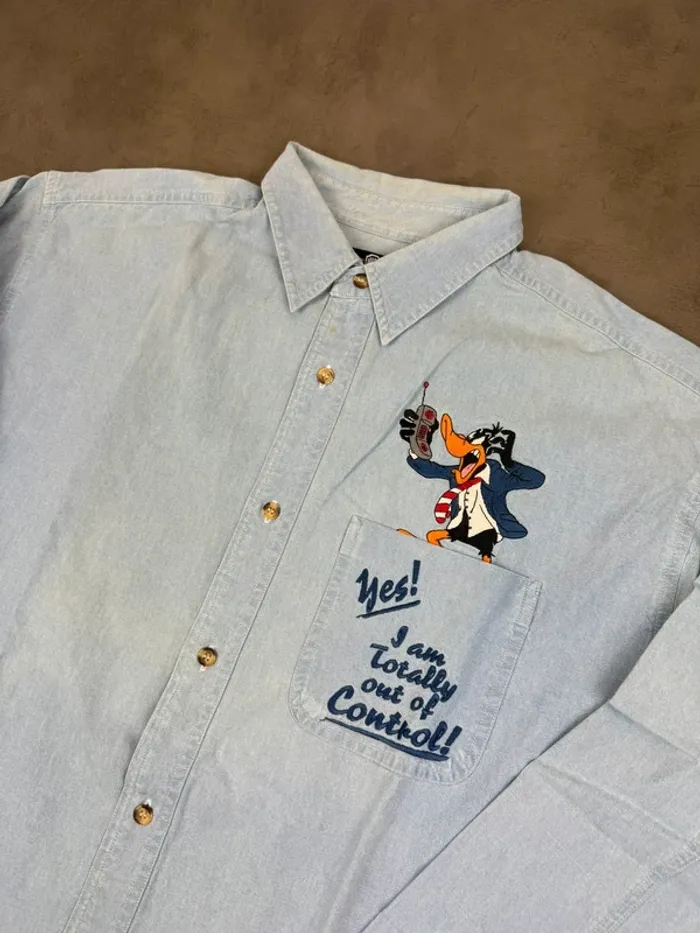 Chemise Vintage Daffuy Duck Looney Warner Bross 90’s Taille L - photo numéro 2