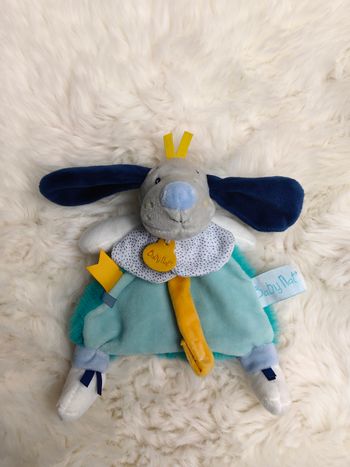 Doudou semi plat attache sucette Chien Pépin Bn0446 Baby Nat