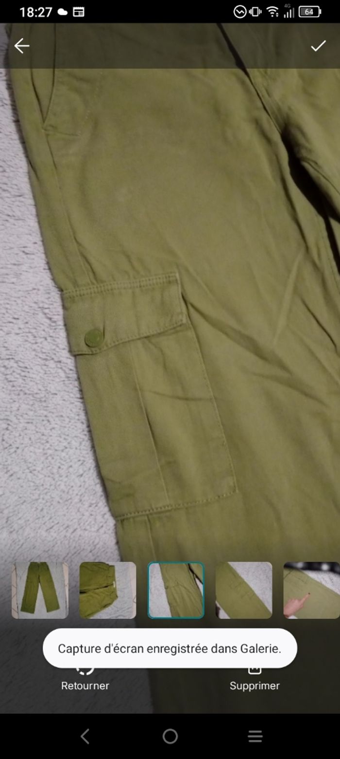 Pantalon cargo 32 vert olive c84 - photo numéro 3