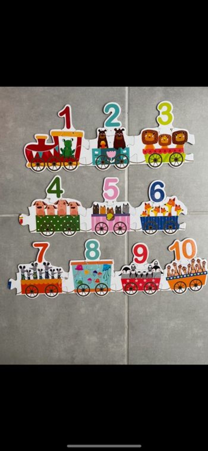 Puzzle Petit train avec chiffres et animaux