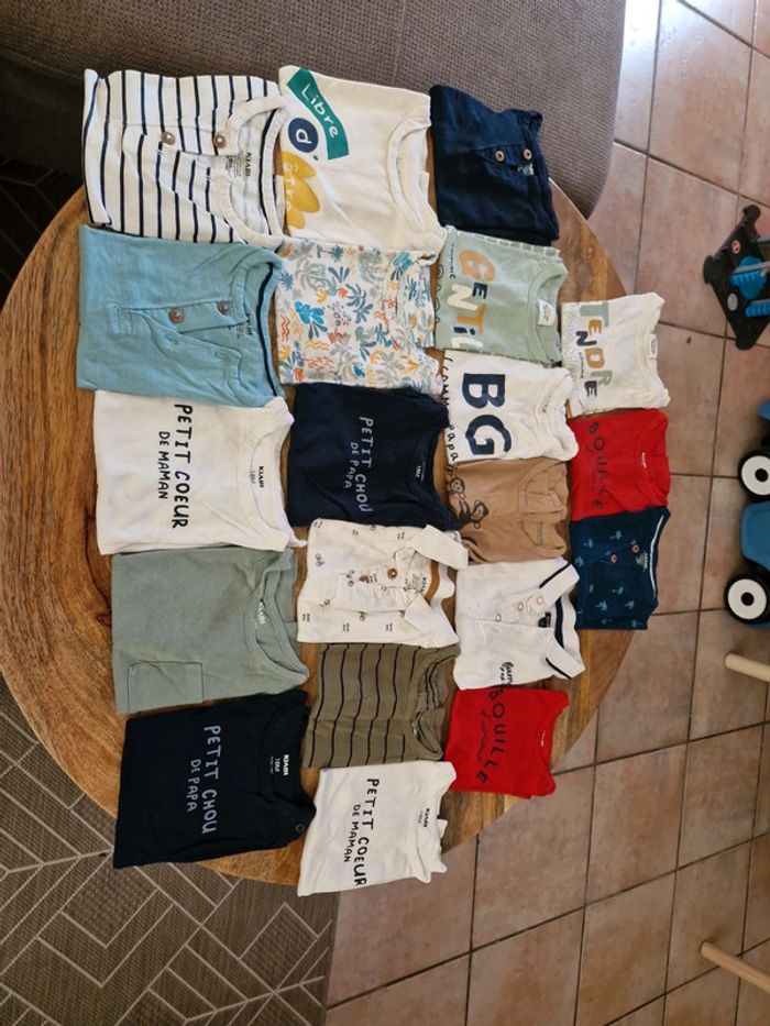 Lot 20 tee-shirts manches courtes 18 mois