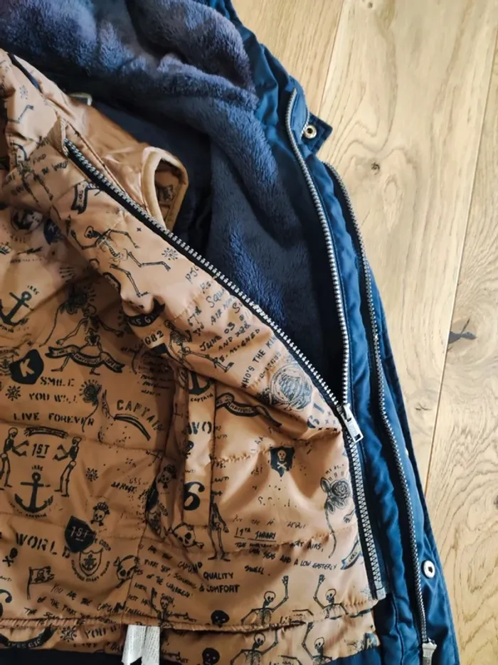 Parka bleu foncé + doudoune - 3 en 1 - 8 ans - photo numéro 10