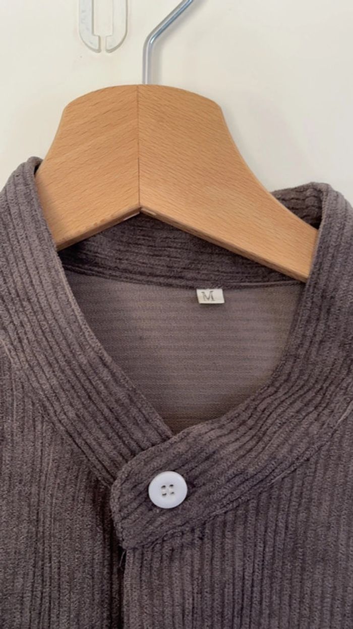 Chemise velour gris foncé homme taille M - photo numéro 2