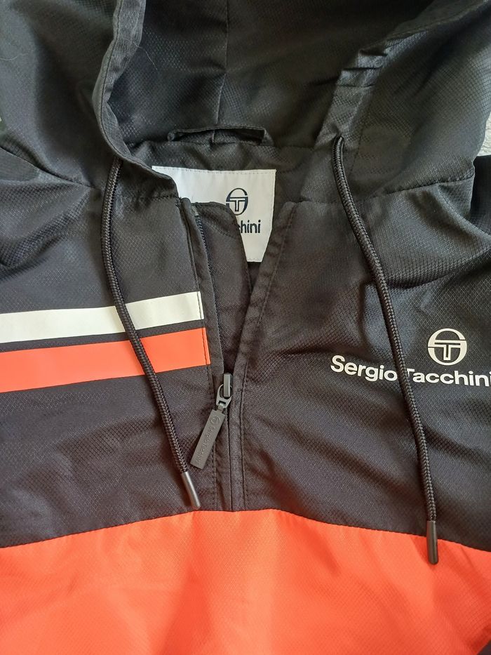 Veste coupe vent Sergio Tacchini - noire et orange - photo numéro 3