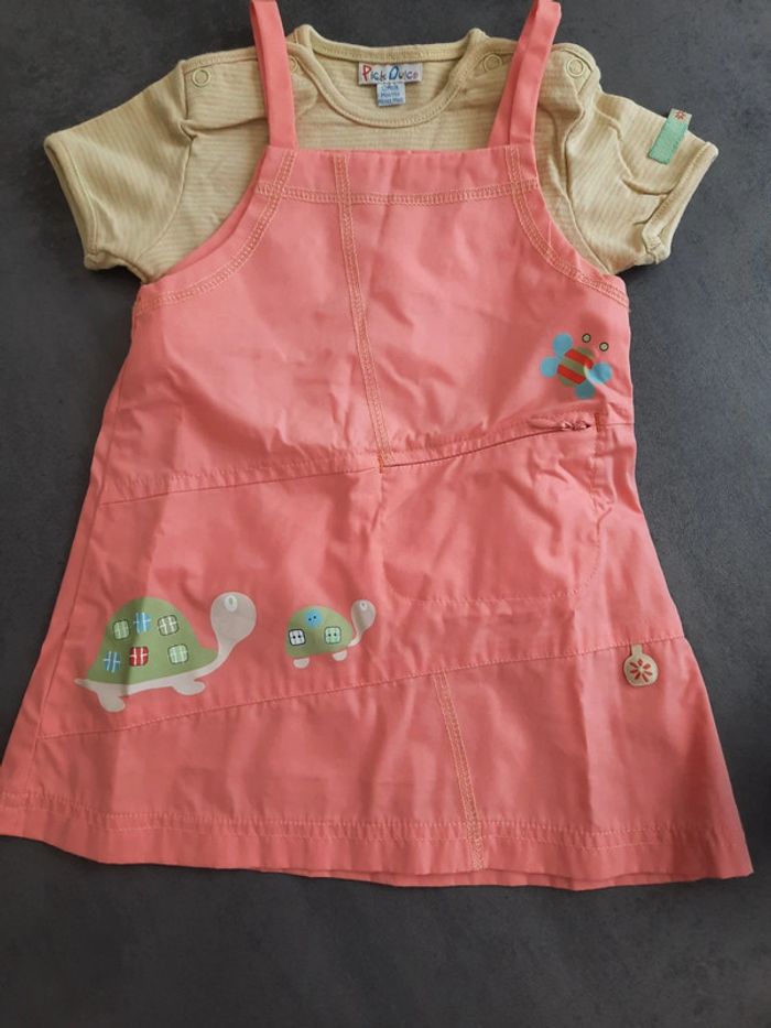 Ensemble robe légère + tee-shirt fille 12 mois