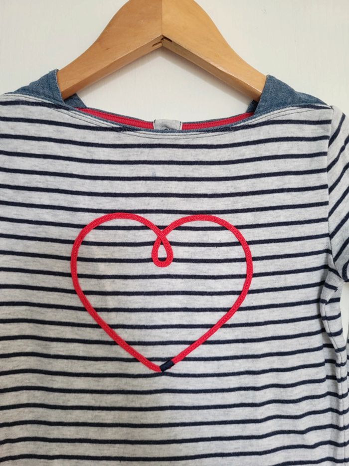 T-shirt manche longue marinière okaidi 8 ans - photo numéro 2