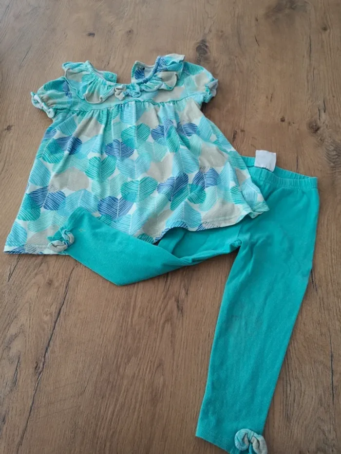 Ensemble 23 mois vert d'eau turquoise