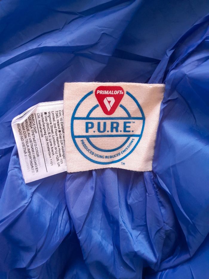 Veste GAP  légèrement rembourrée water résistant primaloft zip et capuche - photo numéro 5