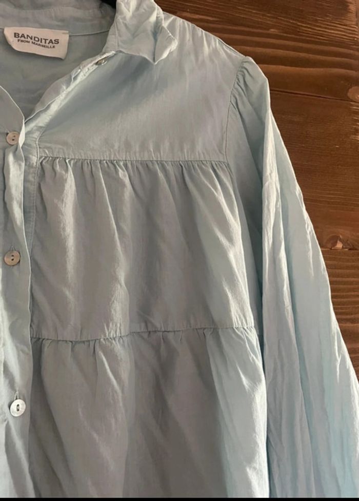 Blouse chemise bleu ciel banditas from Marseille - photo numéro 2