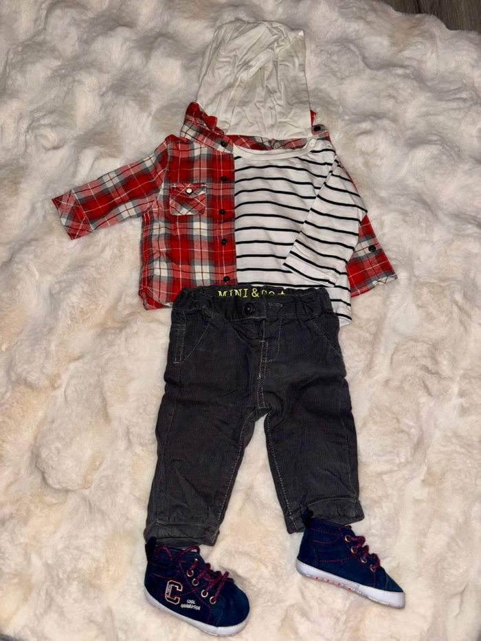 Ensemble pantalon chemise bébé 3mois - photo numéro 1