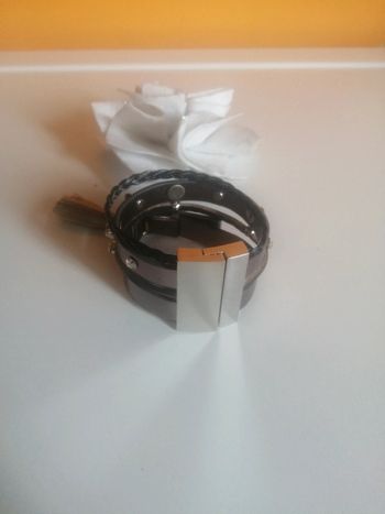 🌸Bracelet multi rangs cuir et cristal blanc 🌸