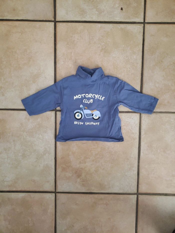 Ensemble sweat moto col roulé et pantalon 3 mois - photo numéro 2