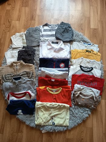 Lot 21 vêtements 6 mois mi saison garçon